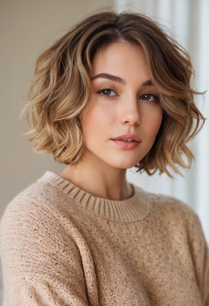 short wavy bob haircut