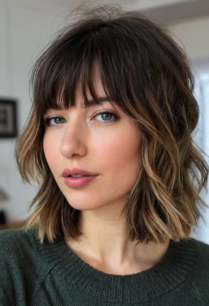 short hair with bangs